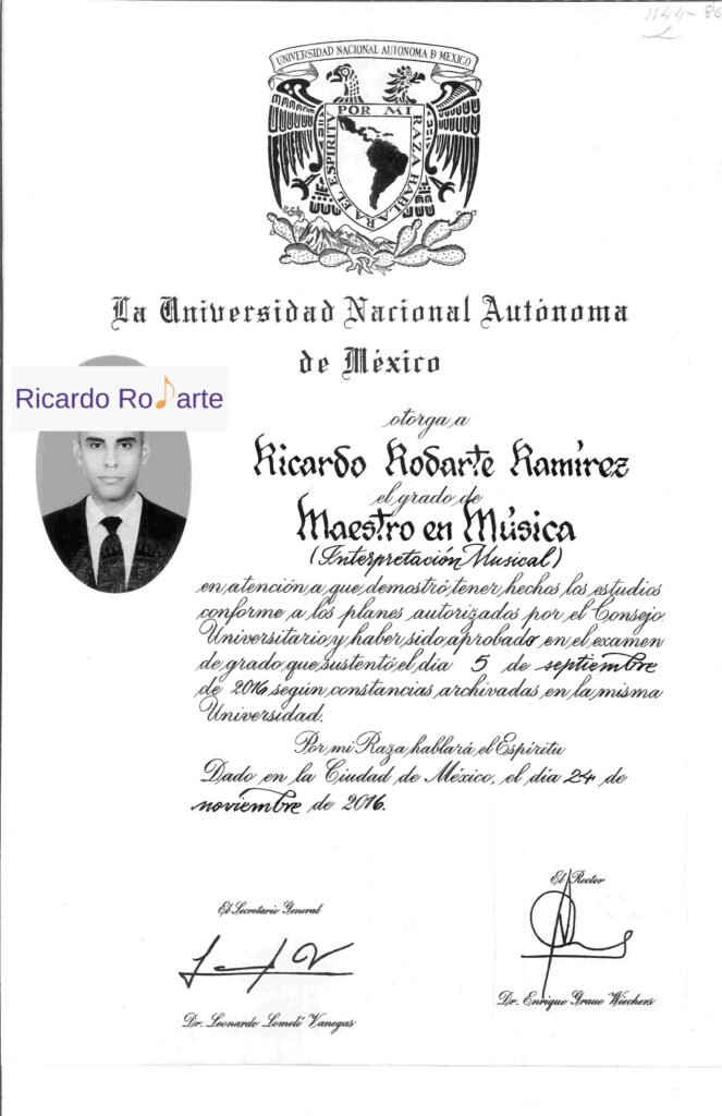 Maestría en Música de Ricardo Rodarte